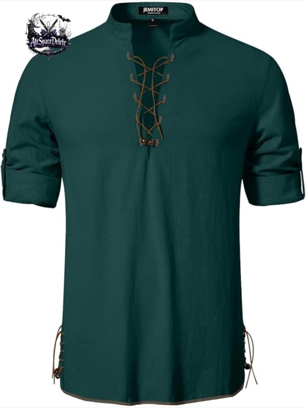 Men's Long Sleeve Lace Up Vintage Pirate Shirt Costume Top